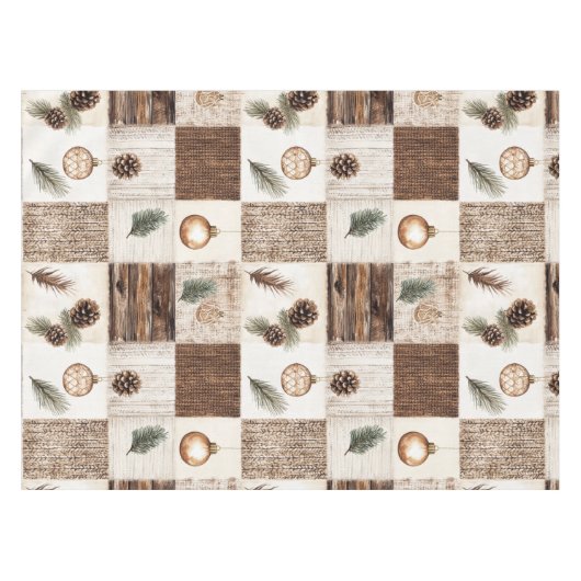 Rustikales Weihnachten Tischdecke (Vorderseite (Horizontal))