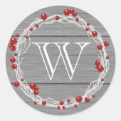 Rustikales Weihnachten Weihnachtsaufkleber Runder Aufkleber (Vorderseite)