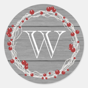 Rustikales Weihnachten Weihnachtsaufkleber Runder Aufkleber