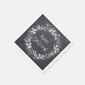 Rustikales Weihnachts-Blumenkreidebrett Serviette (Ecke)