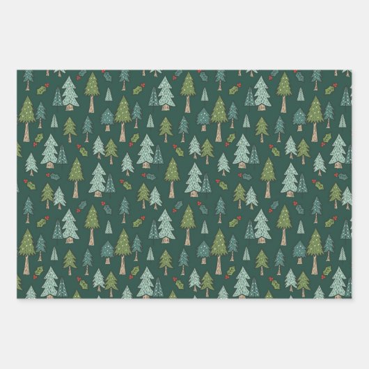 Rustikales Weihnachts-Camping Geschenkpapier Set (Vorderseite 2)