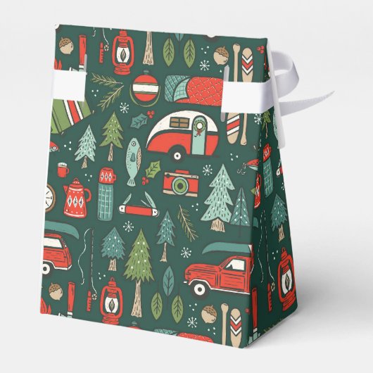 Rustikales Weihnachts-Camping Geschenkschachtel (Rückseite)