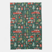 Rustikales Weihnachts-Camping Geschirrtuch (Vertikal)