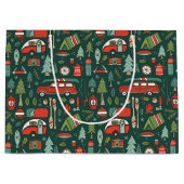 Rustikales Weihnachts-Camping Große Geschenktüte (Vorderseite)