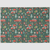 Rustikales Weihnachts-Camping Seidenpapier (Vorderseite)