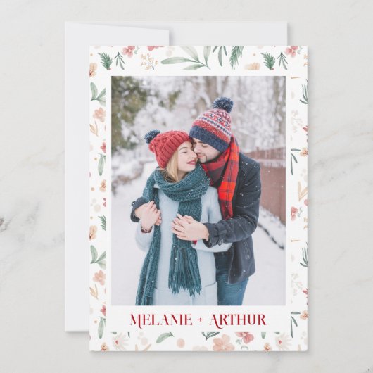 Rustikales Weihnachts-Foto Einladung (Rückseite)