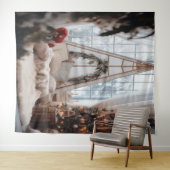 Rustikales Weihnachts-Foto im Hintergrund Wandteppich (Beispiel (Horizontal))