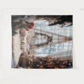 Rustikales Weihnachts-Foto im Hintergrund Wandteppich (Vorderseite (Horizontal))