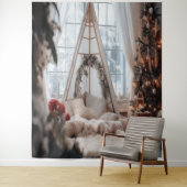 Rustikales Weihnachts-Foto im Hintergrund Wandteppich (Beispiel)