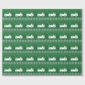 Rustikales Weihnachts-LKW-Geschenkpapier Geschenkpapier (Flach)