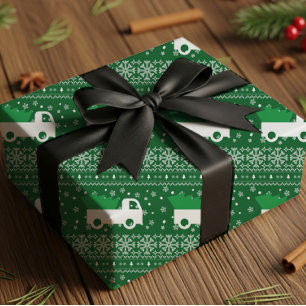 Rustikales Weihnachts-LKW-Geschenkpapier Geschenkpapier