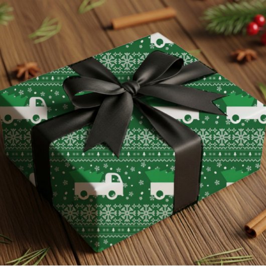 Rustikales Weihnachts-LKW-Geschenkpapier Geschenkpapier