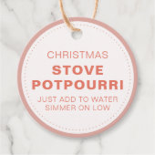Rustikales Weihnachts-Ofen-Potpourri Geschenkanhänger (Vorderseite)