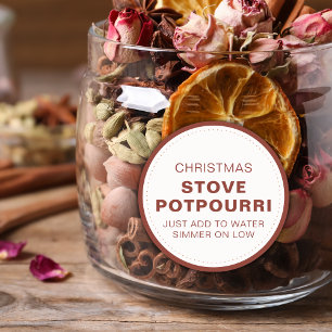 Rustikales Weihnachts-Ofen-Potpourri Runder Aufkleber