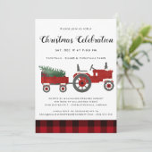 Rustikales Weihnachts-Party Country Buffalo Karier Einladung (Stehend Vorderseite)