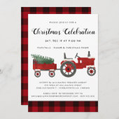 Rustikales Weihnachts-Party Country Buffalo Karier Einladung (Vorne/Hinten)