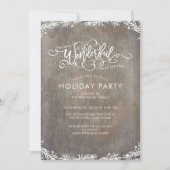 Rustikales Weihnachts-Party Einladung (Vorderseite)