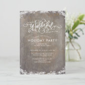 Rustikales Weihnachts-Party Einladung (Stehend Vorderseite)
