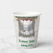 Rustikales Weihnachts-Party Pappbecher (Rückseite)