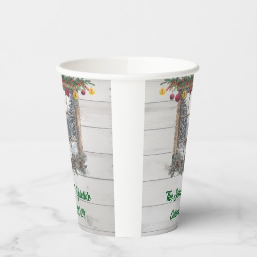 Rustikales Weihnachts-Party Pappbecher (Links)