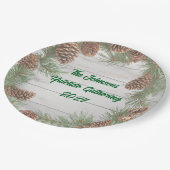 Rustikales Weihnachts-Party Pappteller (Schrägansicht)