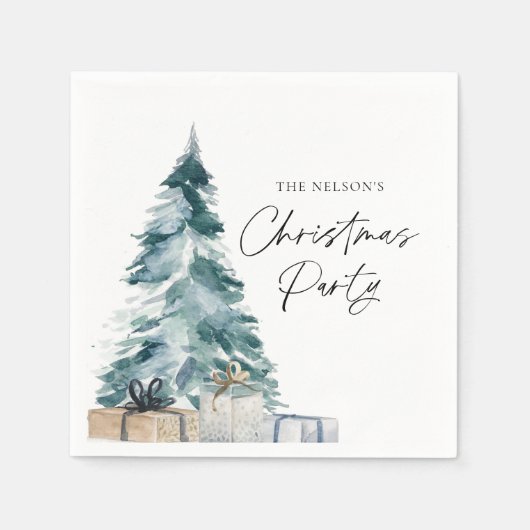 Rustikales Weihnachts-Party Personalisiert Paper N Serviette (Vorderseite)