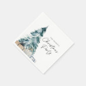 Rustikales Weihnachts-Party Personalisiert Paper N Serviette (Ecke)