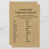 Rustikales Weihnachts-Party-Spiel DRUCKT (Vorne/Hinten)