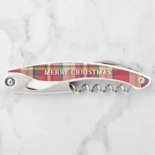 Rustikales Weihnachts-Plaid Modern Rot Kariert Kellnermesser