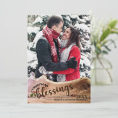 Rustikales Weihnachts-Segeln Single Foto Feiertagskarte (Stehend Vorderseite)