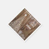 Rustikales Weihnachts-Snowflake-Party Serviette (Ecke)