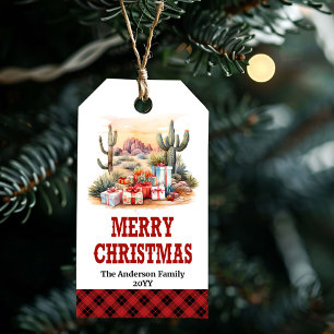 Rustikales Weihnachts-Tag 'Yuletide Yeehaw' person Geschenkanhänger