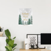 Rustikales Weihnachtsbaum - Begrüßungszeichen Poster (Heimbüro)