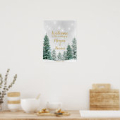 Rustikales Weihnachtsbaum - Begrüßungszeichen Poster (Küche)