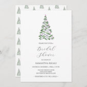 Rustikales Weihnachtsbaum-Brautparty Einladung (Vorne/Hinten)