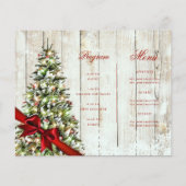 Rustikales Weihnachtsbaum Einladung Programm Menü (Hinten)