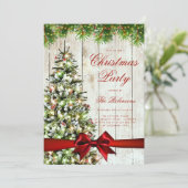 Rustikales Weihnachtsbaum Einladung Programm Menü (Stehend Vorderseite)