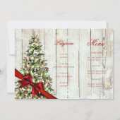 Rustikales Weihnachtsbaum Einladung Programm Menü (Rückseite)