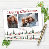 Rustikales Weihnachtsbaum Foto Feiertagskarte