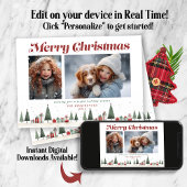 Rustikales Weihnachtsbaum Foto Feiertagskarte