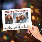 Rustikales Weihnachtsbaum Foto Feiertagskarte