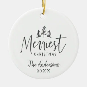 Rustikales Weihnachtsbaum-Foto Keramik Ornament