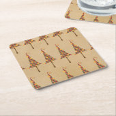 Rustikales Weihnachtsbaum-Muster Rechteckiger Pappuntersetzer (angewinkelt)