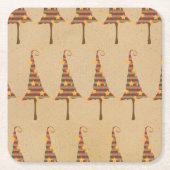 Rustikales Weihnachtsbaum-Muster Rechteckiger Pappuntersetzer (Vorderseite)