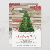 Rustikales Weihnachtsbaum-Party Einladung (Vorne/Hinten)