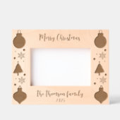 Rustikales Weihnachtsbaum Snowflake Ornamente Scri Geätzte Rahmen (Vorderseite)