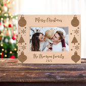 Rustikales Weihnachtsbaum Snowflake Ornamente Scri Geätzte Rahmen