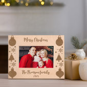 Rustikales Weihnachtsbaum Snowflake Ornamente Scri Geätzte Rahmen