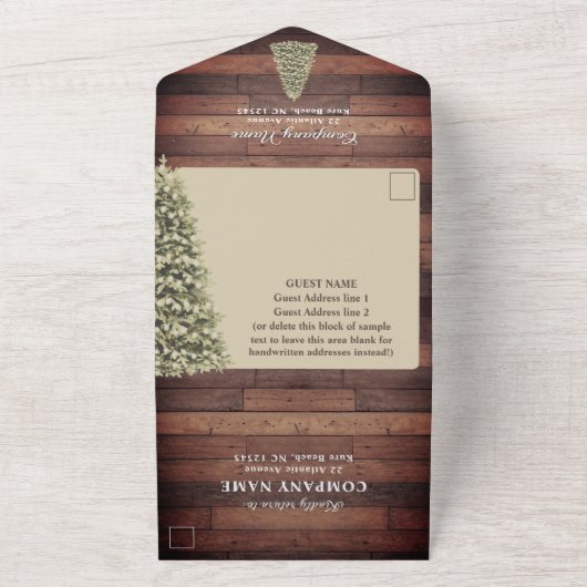 Rustikales Weihnachtsbaum String Lights Company Pa All In One Einladung (Außenbereich)