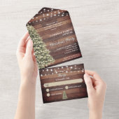 Rustikales Weihnachtsbaum String Lights Company Pa All In One Einladung (Abreißen)